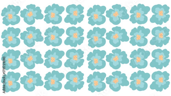 Obraz Seamless Blue Floral Pattern Background for Textile and Decorative Design