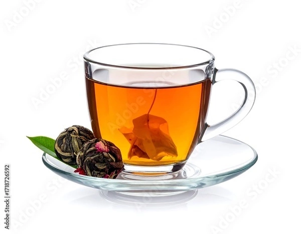 Fototapeta Transparent teacup with tea