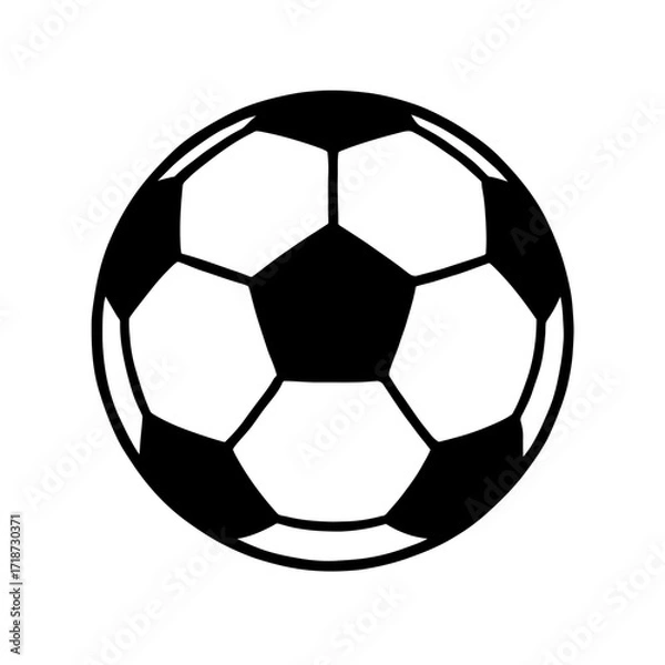 Obraz Classic soccer ball design, a versatile graphic for sports, teamwork, or global games promotion, ideal for websites, posters, or social media campaigns