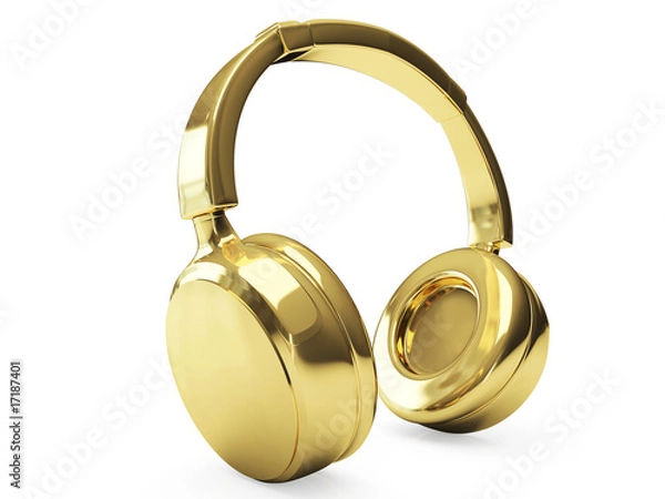 Obraz Golden headphones