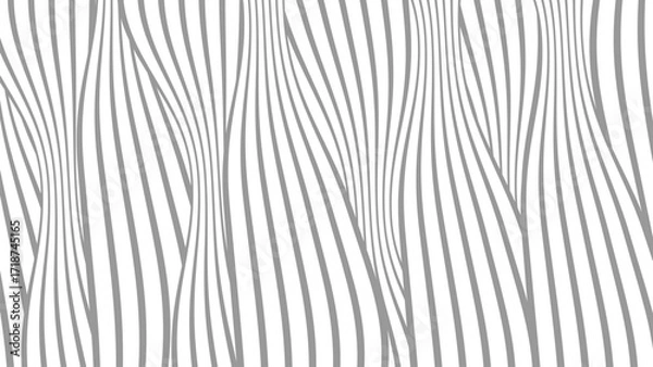 Fototapeta abstract gray and white wavy line background. monochrome vertical line pattern. minimalist wallpaper with gray line art.