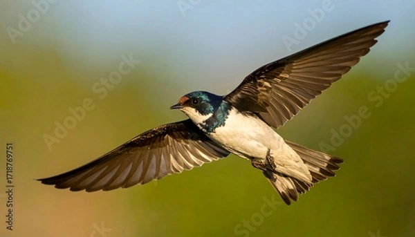 Fototapeta Bird in flight, vibrant colors