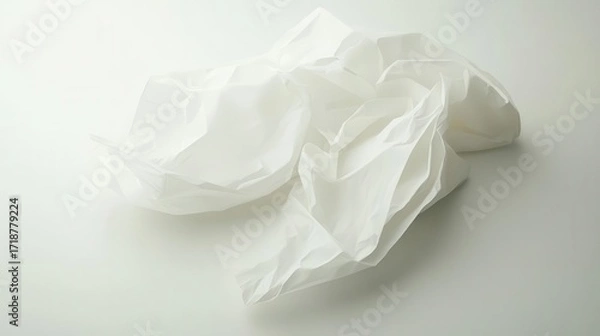 Fototapeta Observe Paper Texture Wrinkles and White Paper Texture Background on a Plain White Surface.