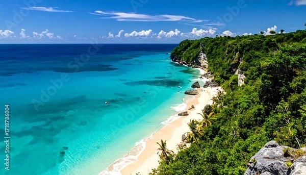 Fototapeta Tropical paradise beach view