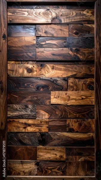 Obraz Rustic Wood Wall Panel with Varied Tones and Textures.