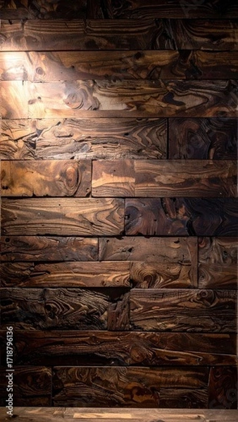 Obraz Rustic Wood Wall with Spotlight Warm and Textured Background.