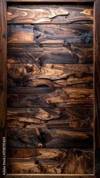 Obraz Rustic Wooden Door with Rich Grain and Texture.