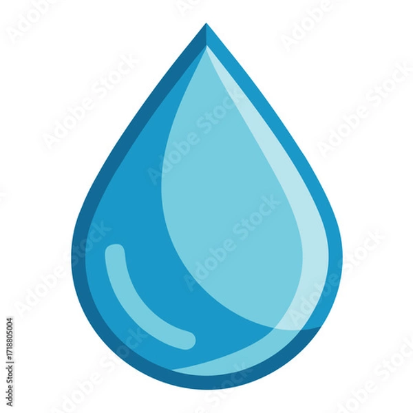 Fototapeta Water Droplet Icon Vector | Clean Minimal AI Graphic Design File for Microstock