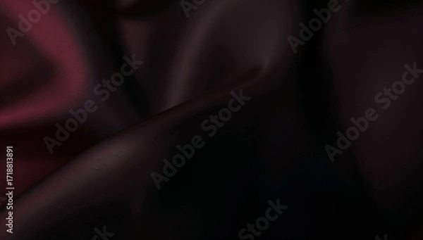 Obraz Burgundy fabric folds close up with soft light and dark shadows
