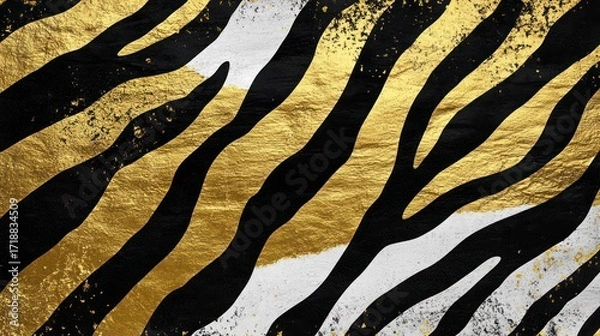 Fototapeta Abstract gold zebra print texture background
