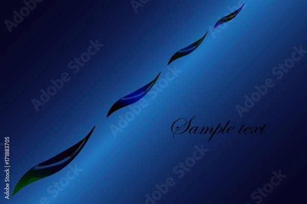 Obraz Abstract waves on a blue background