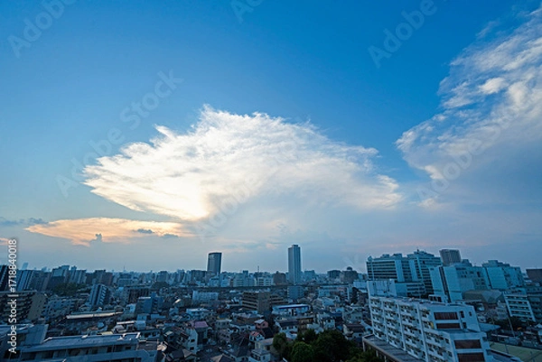 Obraz 夏の雲と街