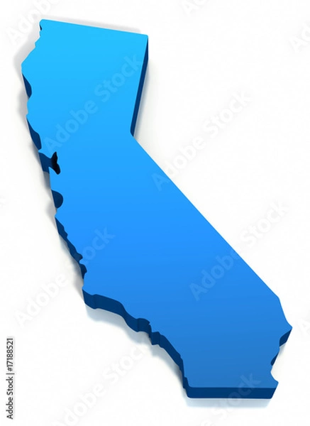 Obraz United States California Map Outline