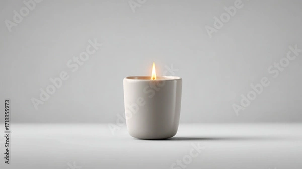 Fototapeta simple candle with enhanced animation of fire captured in minimalist style