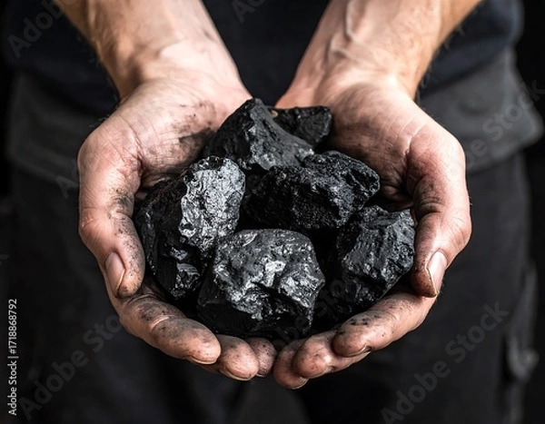Obraz Hands holding coal (1)