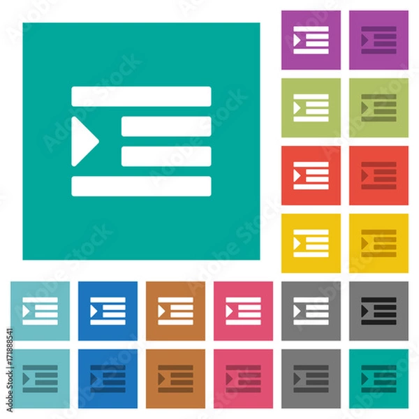 Fototapeta Increase text indentation square flat multi colored icons