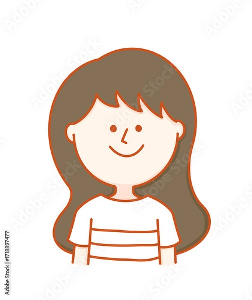 Obraz 笑顔の女性　表情はっきり　半袖