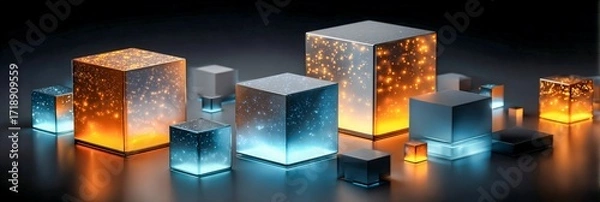 Fototapeta テクノロジーとデータブロック