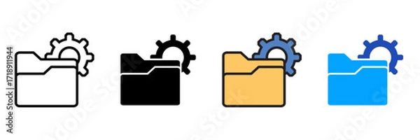 Fototapeta paperwork Icon Set Multiple Style Collection. Document, Folder, Clipboard, Pen, Pencil, Paper, File, Contract, Stamp, Envelope, Calendar, Checklist, Spreadsheet, Archive, Report, Signature, Receipt, I