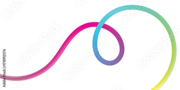 Fototapeta Vibrant Abstract Lines Intertwining on a Black Background. A dynamic image featuring interwoven, colorful lines in various shades of the rainbow against a solid black backdrop.