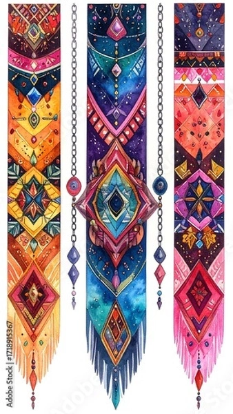 Obraz Colorful patterned banners