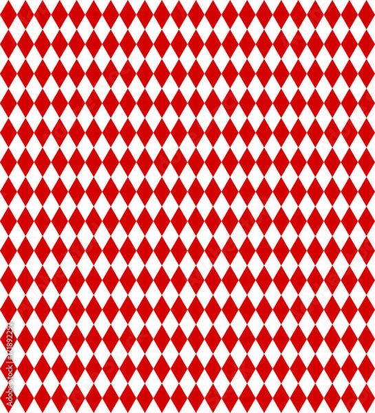Fototapeta Vector red geometric diamonds seamless pattern