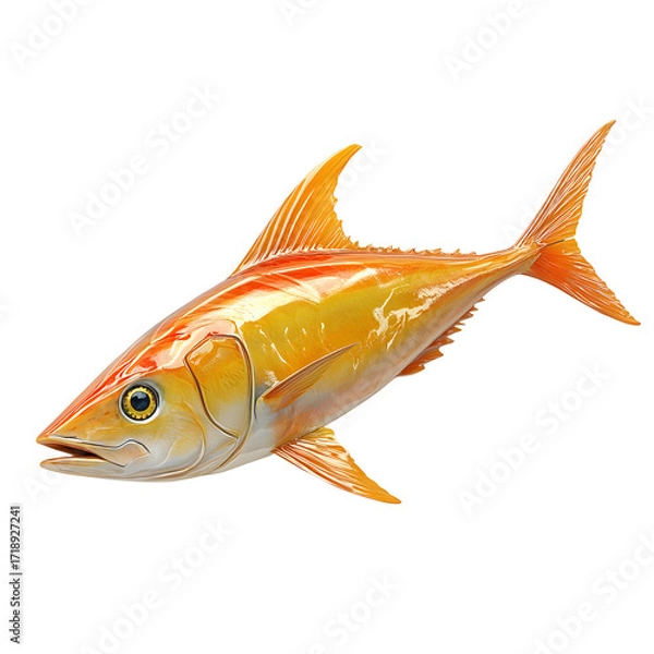 Fototapeta yellowfin tuna, isolated on a white background