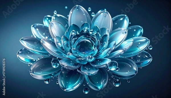 Fototapeta A soft circular pattern made of detailed liquid particles