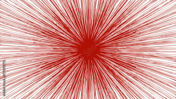 Fototapeta Redand white sunburst background. Abstract wallpaper with rays. Sunshine hand drawn vector.	