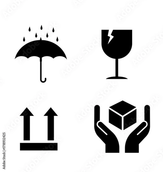 Fototapeta 취급주의 아이콘