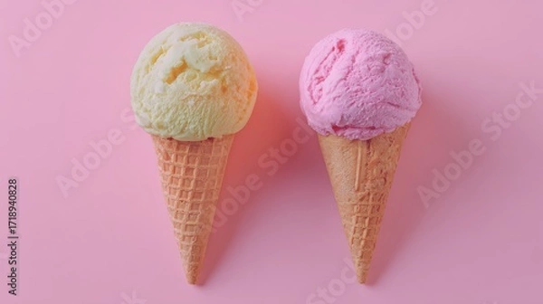 Fototapeta Refreshing Summer Treat in Aesthetic Minimal Style