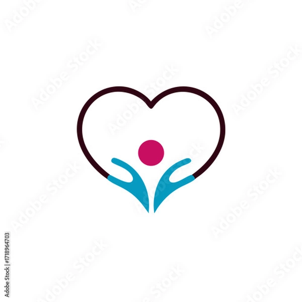 Fototapeta hand care Vector logo design template