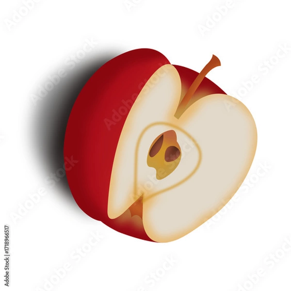 Fototapeta red apple on a white