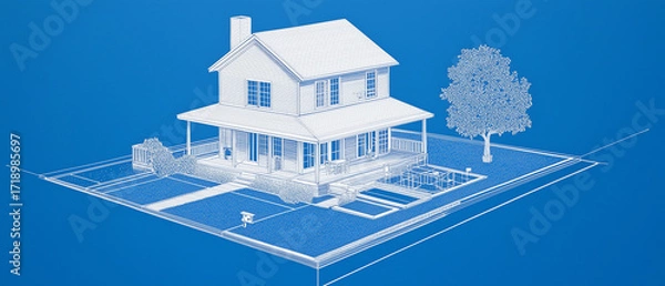 Obraz Isometric Side Projection: A precise isometric projection from a side-view angle