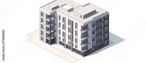 Obraz Minimalist Architectural Diagram: A clean