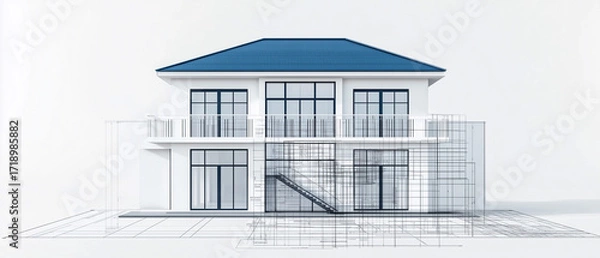 Obraz Minimalist Architectural Portrait: A perfectly centered