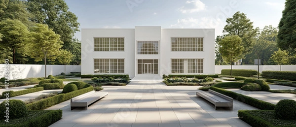 Obraz Minimalist Professionalism: A 3D rendering that embodies minimalist professionalism