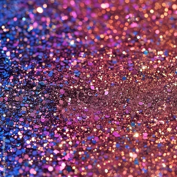 Fototapeta Colorful Glitter Background with Shimmering Sparkles in Blue and Pink