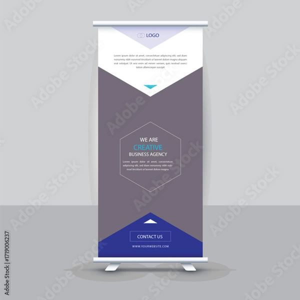 Fototapeta Dynamic Abstract Corporate Company Rollup Banner Template Print-Ready PostScript