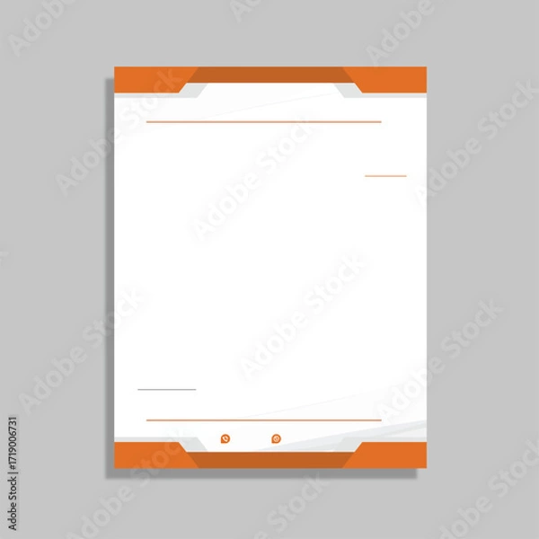 Fototapeta Minimalist Abstract Corporate Professional Red Letterhead Vector Template EPS Vector Format