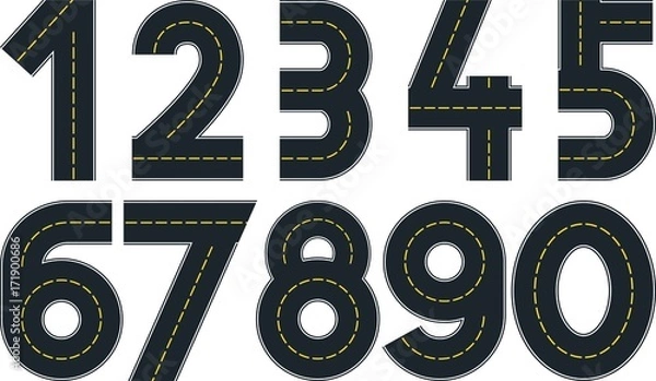 Fototapeta font in shape of road