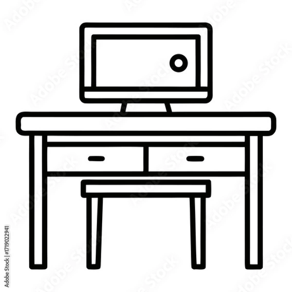 Obraz computer monitor isolated on white