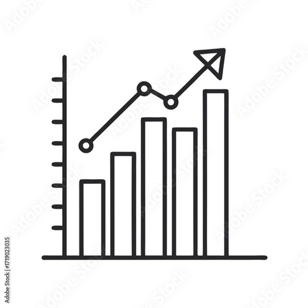 Fototapeta business graph showing growth