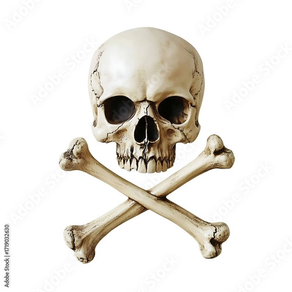 Fototapeta Skull and Crossbones Decorative Item
 isolated on background (PNG)