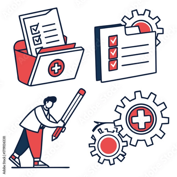 Obraz Symbols of Hope and Destination icone set