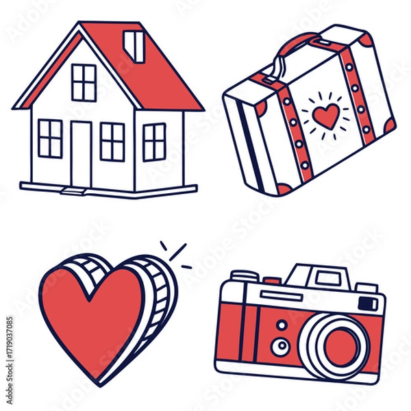 Fototapeta Symbols of Hope and Destination icone set