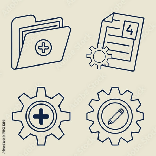 Obraz Symbols of Hope and Destination icone set