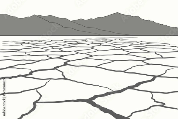 Fototapeta Badwater Basin in California, lowest point in North America with shimmering salt crusts