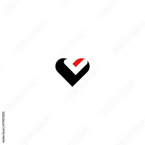 Obraz Letter V Love Logo