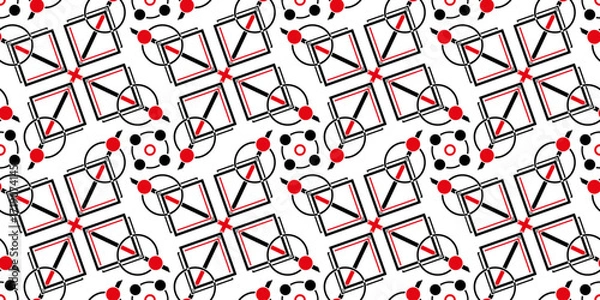 Fototapeta Seamless. Geometric Simple Line Art design background. Abstract sign symbol.